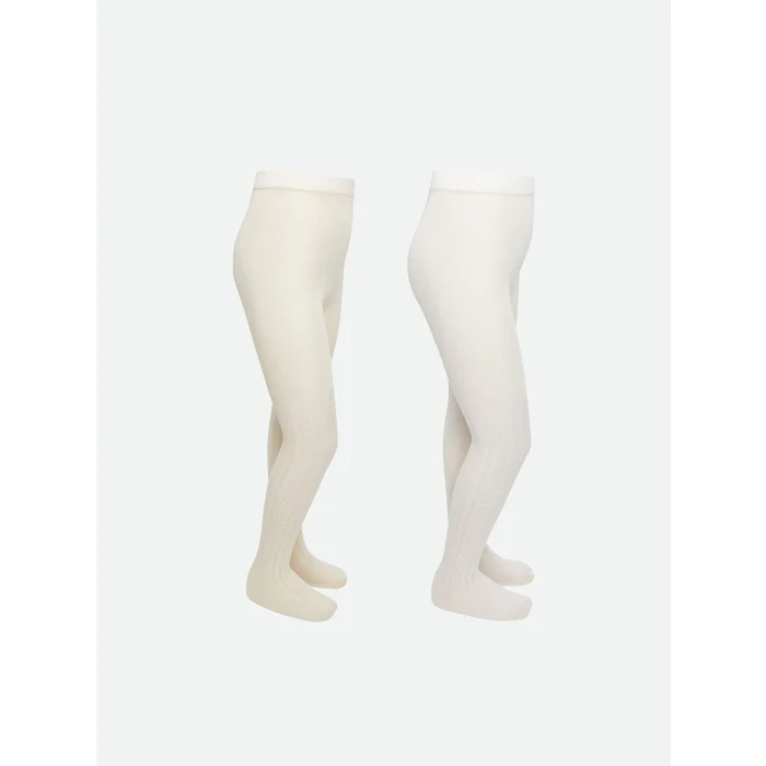 LCW Kids Pembe Desenli Kız Çocuk Külotlu Çorap 2li