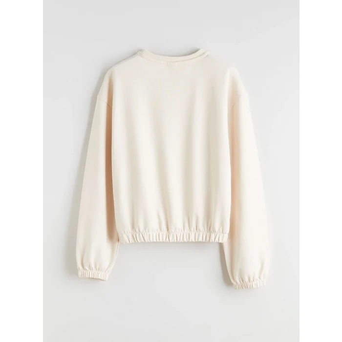 LCW Kids Ekru Bisiklet Yaka Soft Touch Kız Çocuk Eşofman Takım