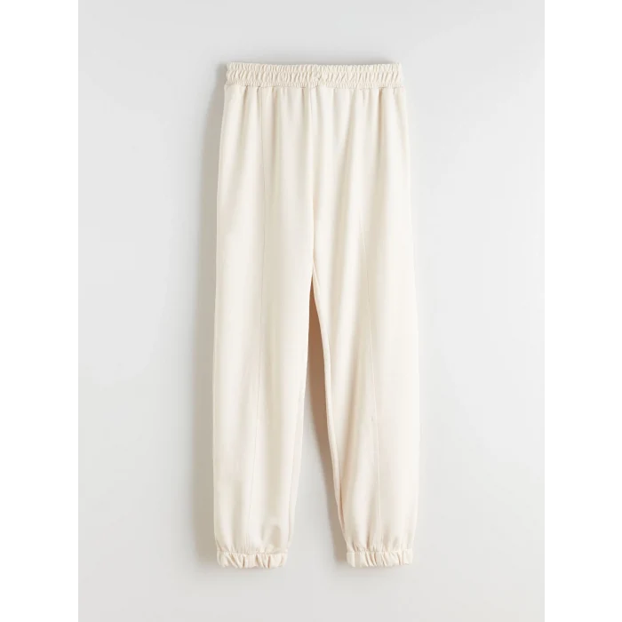 LCW Kids Ekru Bisiklet Yaka Soft Touch Kız Çocuk Eşofman Takım