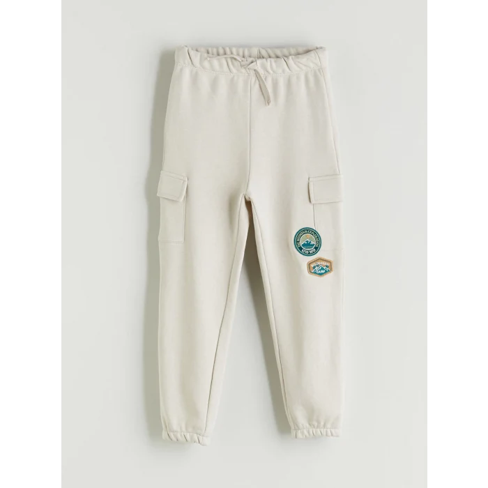 LCW Kids Gri Beli Lastikli Nakışlı Erkek Çocuk Jogger Eşofman Altı