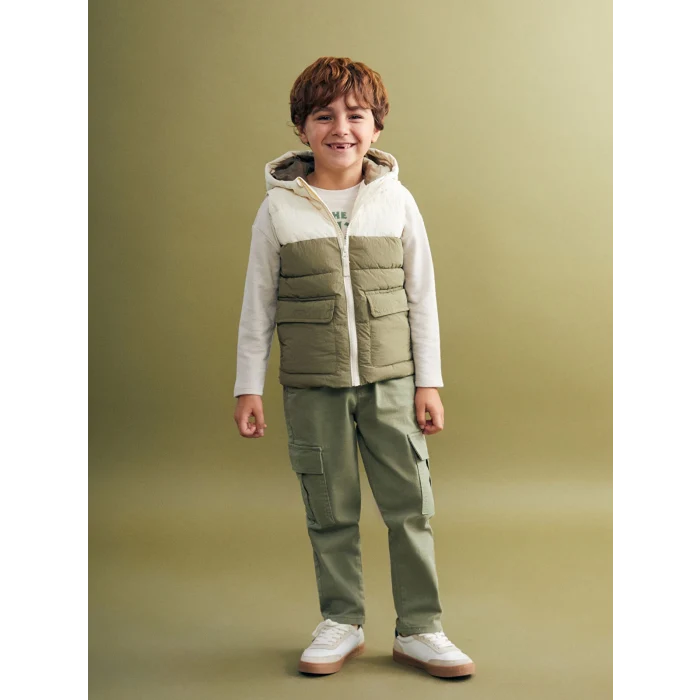 LCW Kids Bej Kapüşonlu Erkek Çocuk Yelek