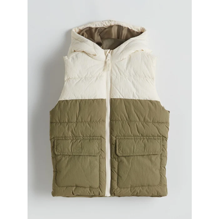 LCW Kids Bej Kapüşonlu Erkek Çocuk Yelek