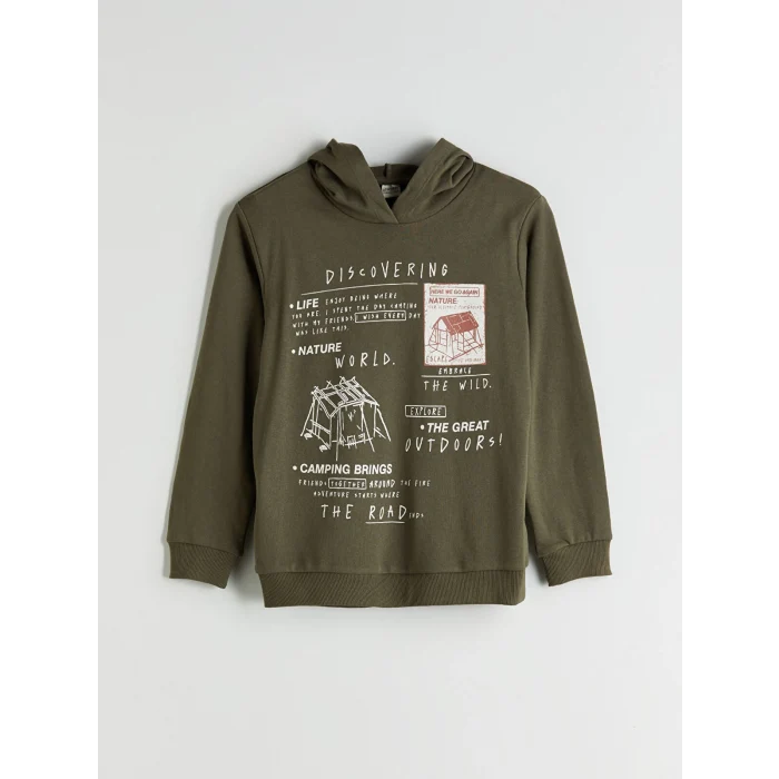 LCW Kids Haki Kapüşonlu Erkek Çocuk Eşofman Takım