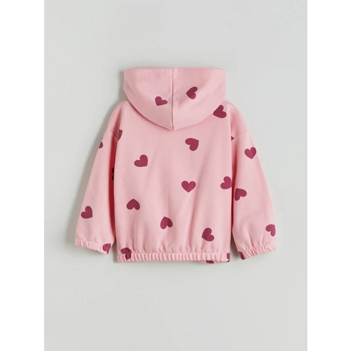 LCW Kids Pembe Fermuarlı Kapüşonlu Kız Çocuk Sweatshirt