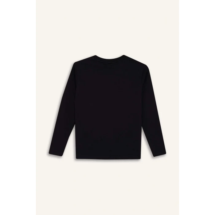 Defacto F5091A8BK81 Siyah Erkek Çocuk Minecraft Bisiklet Yaka Uzun Kollu Tişört