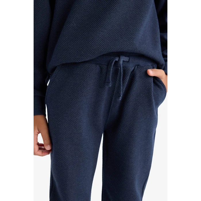 Defacto F2498A8NV254 Lacivert Erkek Çocuk 2li Takım Baskılı Sweatshirt Eşofman Altı