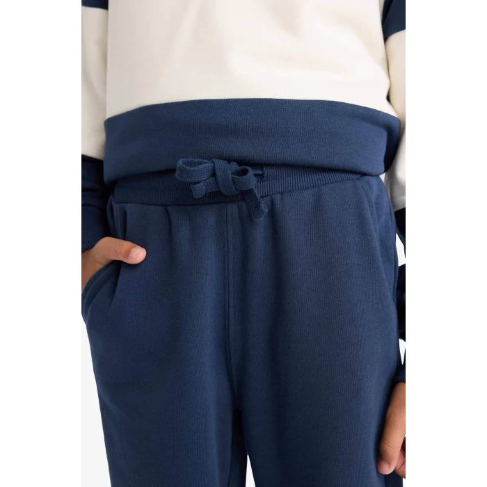 Defacto F2500A8NV147 Lacivert Erkek Çocuk 2li Takım Renk Bloklu Sweatshirt Eşofman Altı