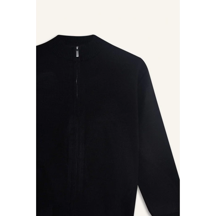 Defacto F0817A8BK27 Siyah Erkek Çocuk Yarım Fermuarlı Hırka