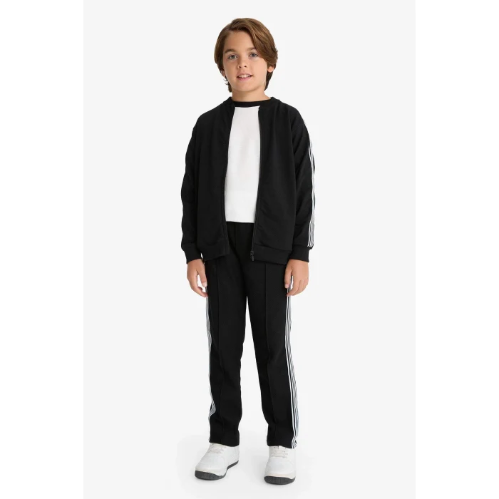 Defacto G1787 Siyah Erkek Çocuk Beli Lastikli Düz Paça Eşofman Altı