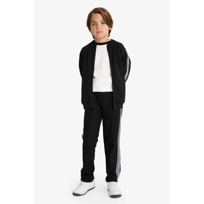 Defacto G1787 Siyah Erkek Çocuk Beli Lastikli Düz Paça Eşofman Altı