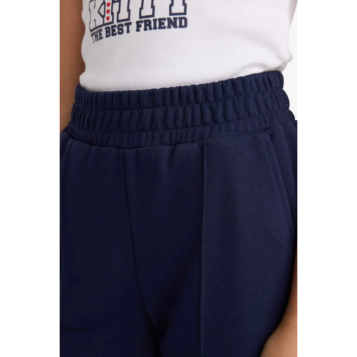 Defacto X9036 Lacivert Kız Çocuk Beli Lastikli Basic Düz Okul Jogger Eşofman Altı