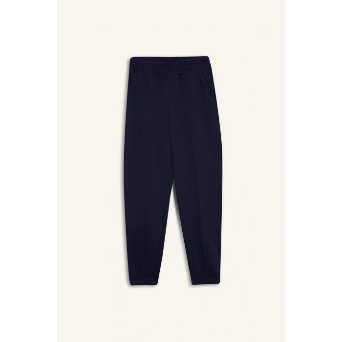 Defacto X9036 Lacivert Kız Çocuk Beli Lastikli Basic Düz Okul Jogger Eşofman Altı