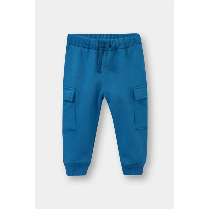 Defacto F5009A5BE376 Mavi Erkek Bebek Beli Lastikli Eşofman Altı