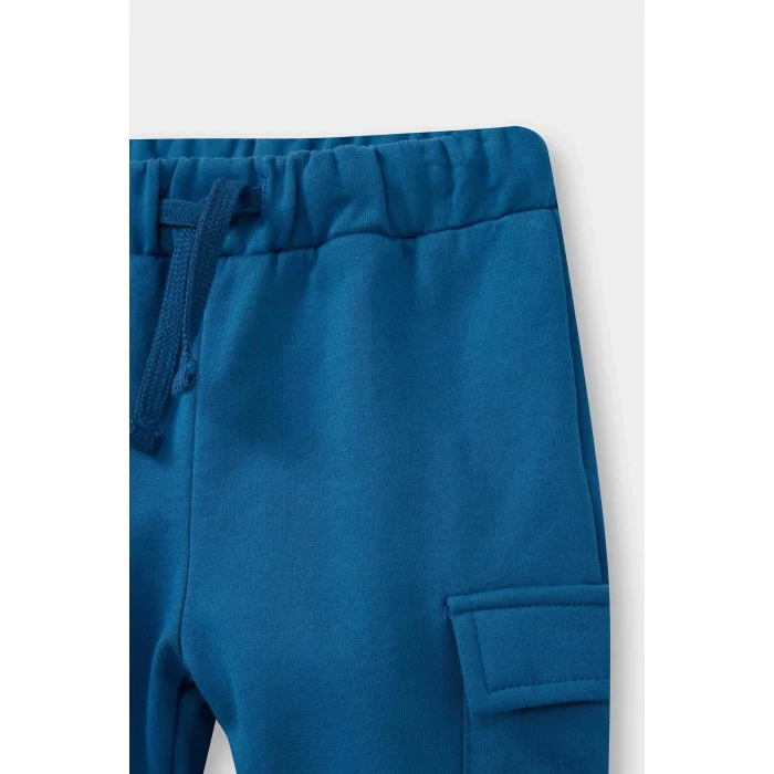 Defacto F5009A5BE376 Mavi Erkek Bebek Beli Lastikli Eşofman Altı