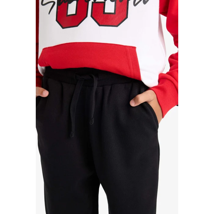 Defacto F2505A8RD79 Kırmızı Erkek Çocuk 2li Takım Kapüşonlu Baskılı Sweatshirt Eşofman Altı