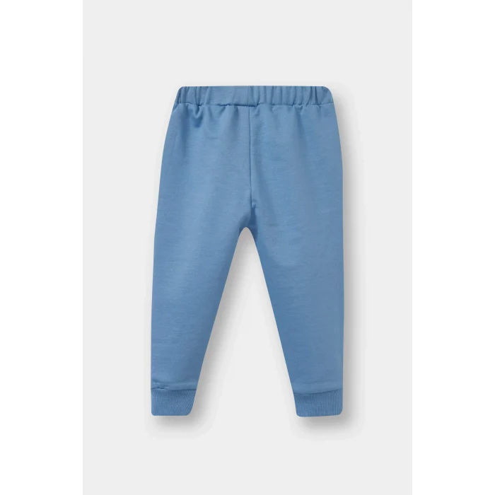 Defacto E9270A5BE88 Mavi Erkek Bebek Beli Lastikli Baskılı Eşofman Altı