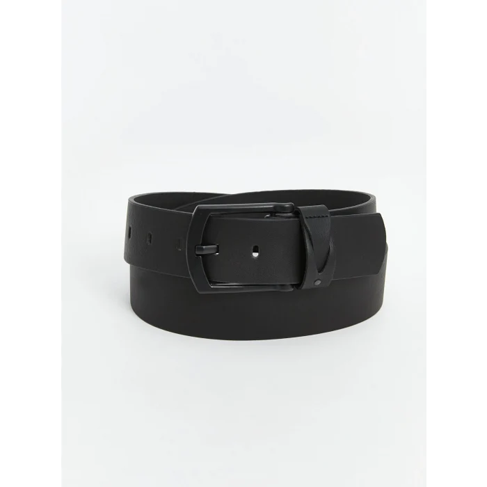 LCW ACCESSORIES Siyah Deri Görünümlü Erkek Kemer