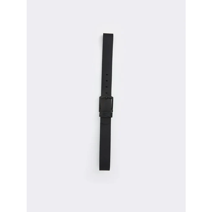 LCW ACCESSORIES Siyah Deri Görünümlü Erkek Kemer