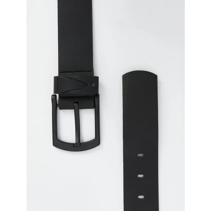 LCW ACCESSORIES Siyah Deri Görünümlü Erkek Kemer