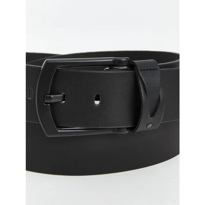 LCW ACCESSORIES Siyah Deri Görünümlü Erkek Kemer