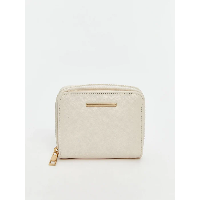 LCW ACCESSORIES Ekru Deri Görünümlü Kadın Cüzdan