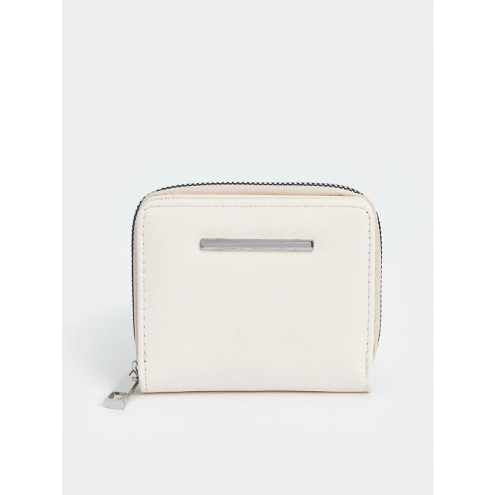 LCW ACCESSORIES Ekru Deri Görünümlü Kadın Cüzdan