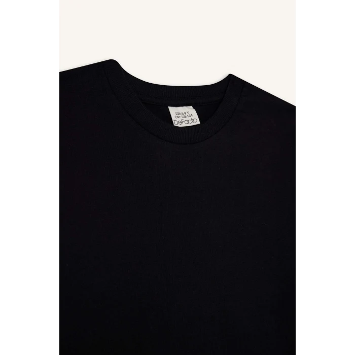 Defacto U6810A6BK81 Siyah 	Kız Çocuk Bisiklet Yaka Basic Düz Uzun Kollu Okul Tişörtü