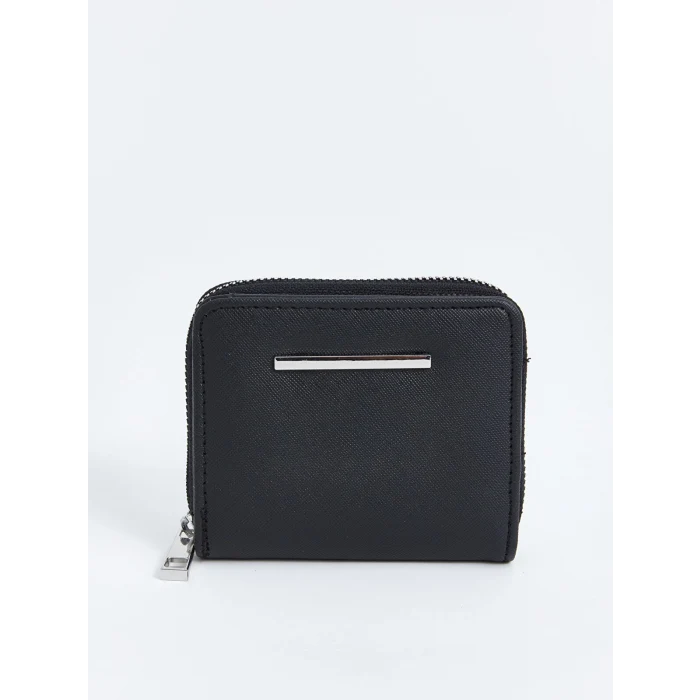 LCW ACCESSORIES Siyah Deri Görünümlü Kadın Cüzdan
