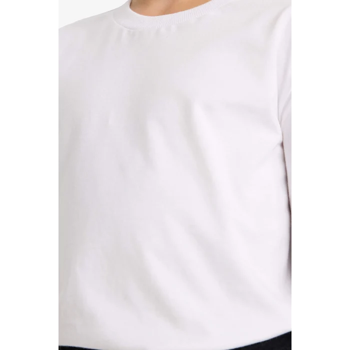 Defacto U6810 Beyaz Kız Çocuk Bisiklet Yaka Uzun Kollu Okul Tişörtü