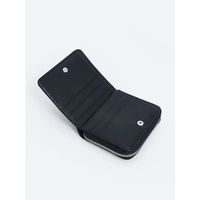 LCW ACCESSORIES Siyah Deri Görünümlü Kadın Cüzdan