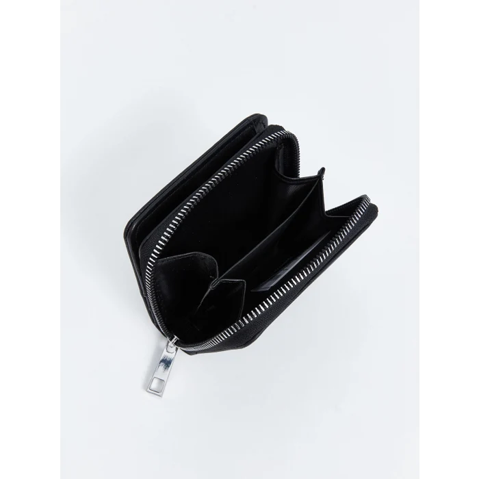 LCW ACCESSORIES Siyah Deri Görünümlü Kadın Cüzdan