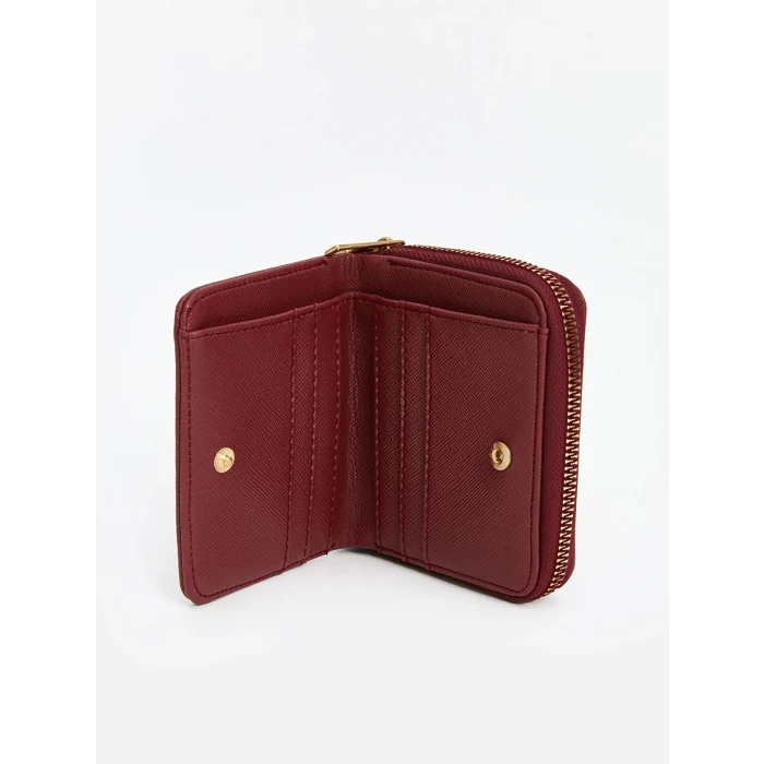 LCW ACCESSORIES Bordo Deri Görünümlü Kadın Cüzdan