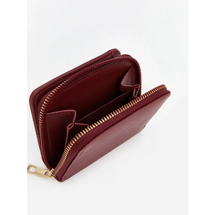 LCW ACCESSORIES Bordo Deri Görünümlü Kadın Cüzdan