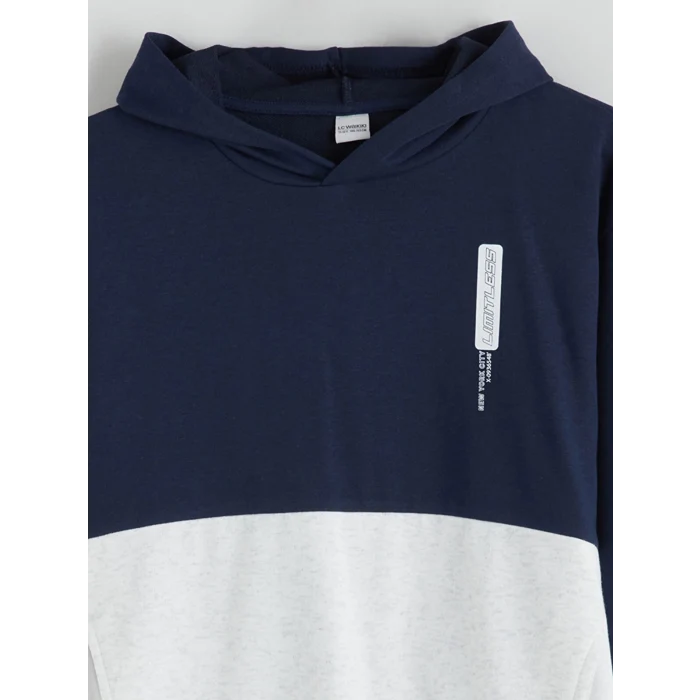 LCW Kids Lacivert Kapüşonlu Erkek Çocuk Sweatshirt