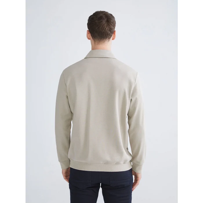 SOUTHBLUE Bej Polo Yaka Erkek Sweatshirt
