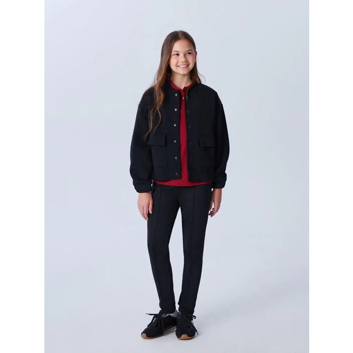 LCW Kids Siyah Beli Lastikli Kız Çocuk Uzun Tayt