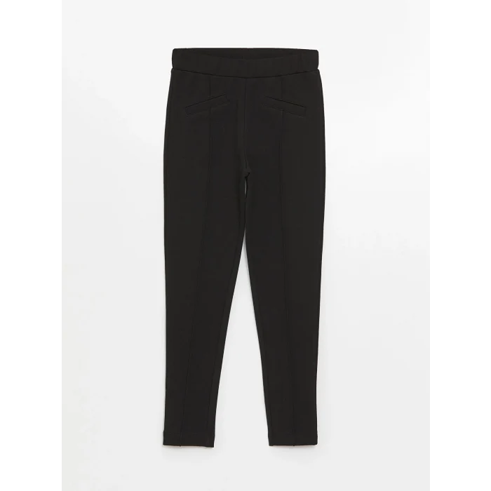 LCW Kids Siyah Beli Lastikli Kız Çocuk Uzun Tayt