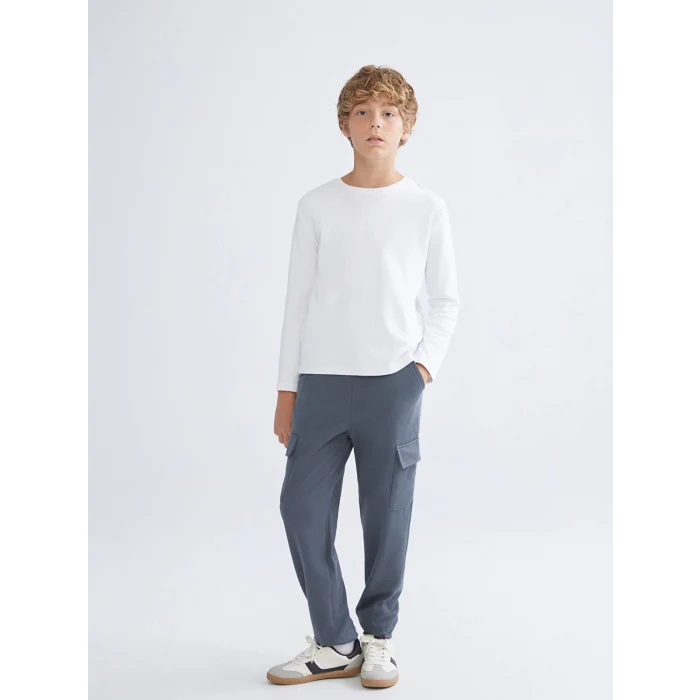 LCW Kids Gri Beli Lastikli Erkek Çocuk Kargo Eşofman Altı