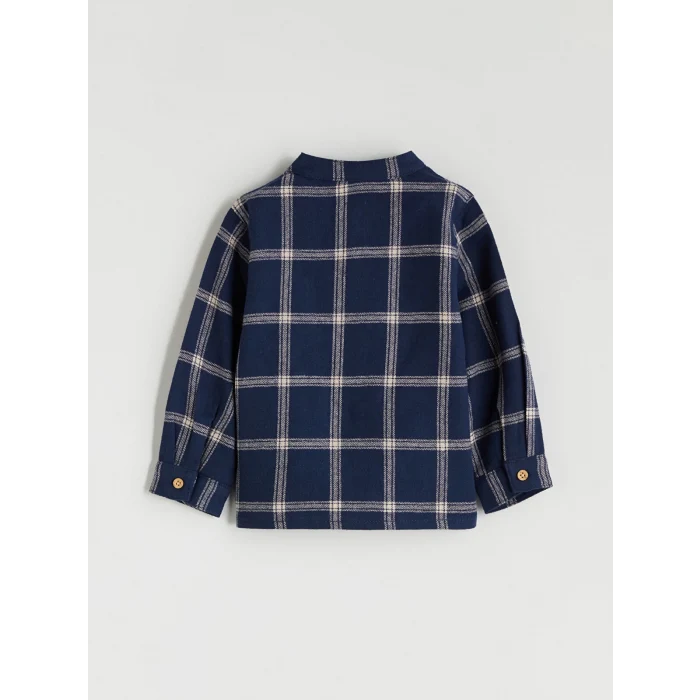 LCW baby Lacivert Ekose Erkek Bebek Gömlek ve Pantolon 2li