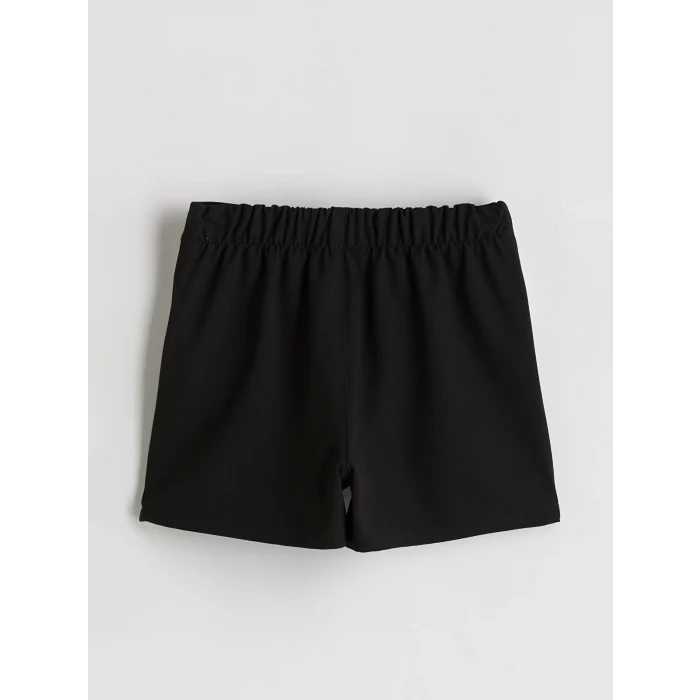 LCW Kids Siyah Beli Lastikli Pileli Kız Çocuk Şort Etek