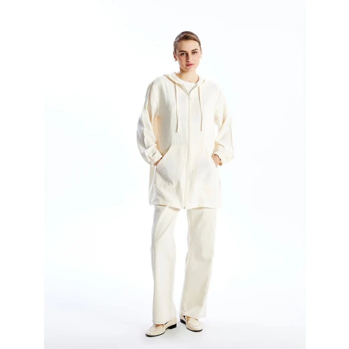 LCWAIKIKI Classic Bej Kapüşonlu Kadın Tunik