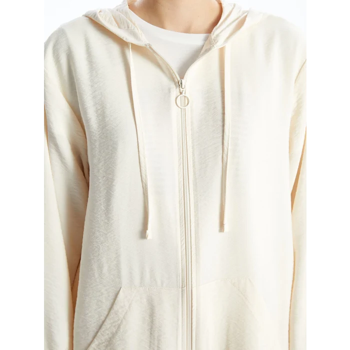 LCWAIKIKI Classic Bej Kapüşonlu Kadın Tunik