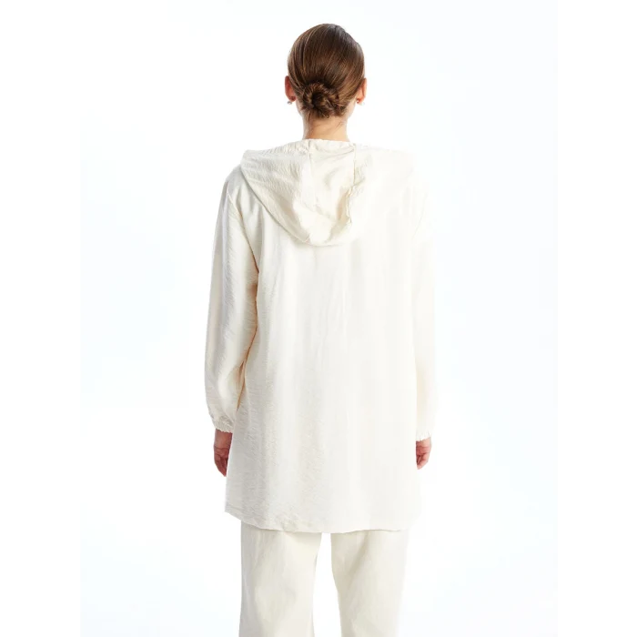 LCWAIKIKI Classic Bej Kapüşonlu Kadın Tunik