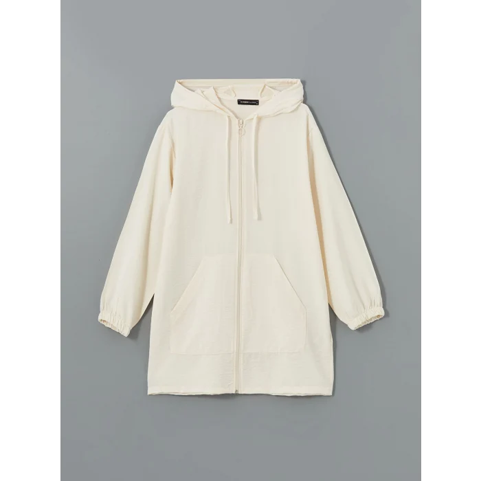 LCWAIKIKI Classic Bej Kapüşonlu Kadın Tunik