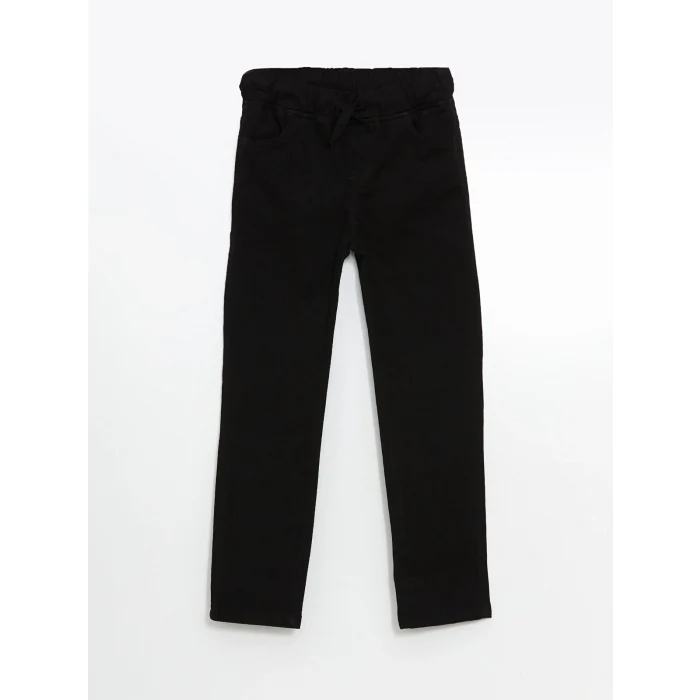 LCW Kids Siyah Beli Lastikli Erkek Çocuk Okul Pantolonu