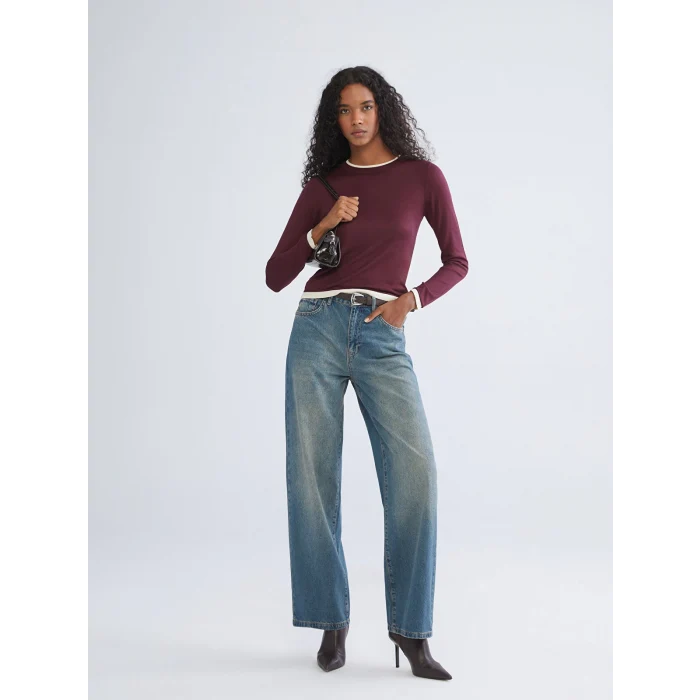 LCW Jeans Indigo Baggy Fit Kadın Jean Pantolon