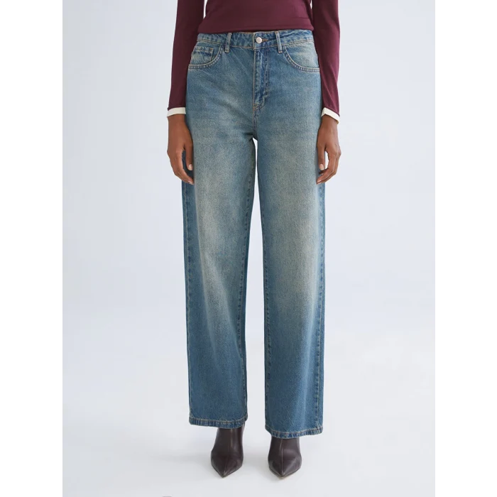 LCW Jeans Indigo Baggy Fit Kadın Jean Pantolon