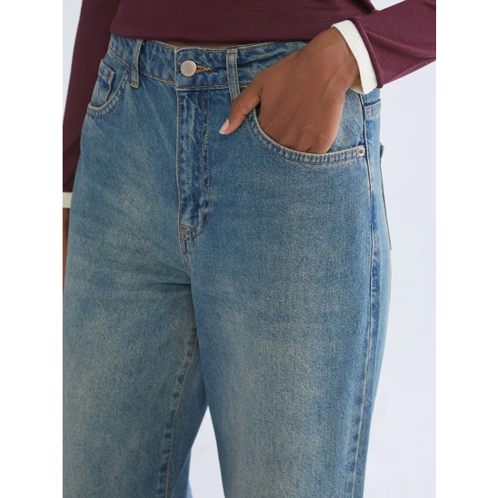 LCW Jeans Indigo Baggy Fit Kadın Jean Pantolon