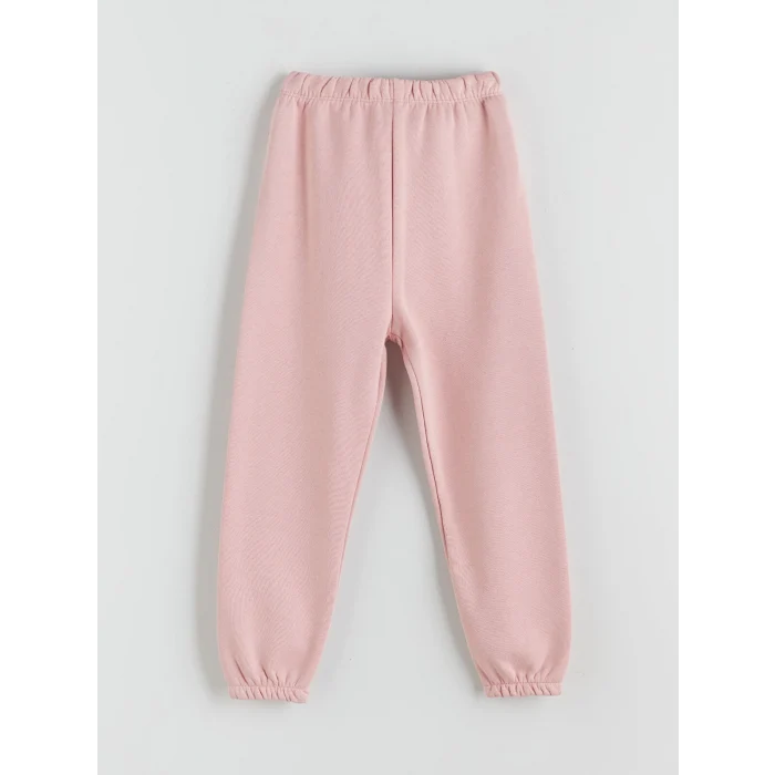 LCW Kids Ekru Beli Lastikli Kız Çocuk Eşofman Altı 2li