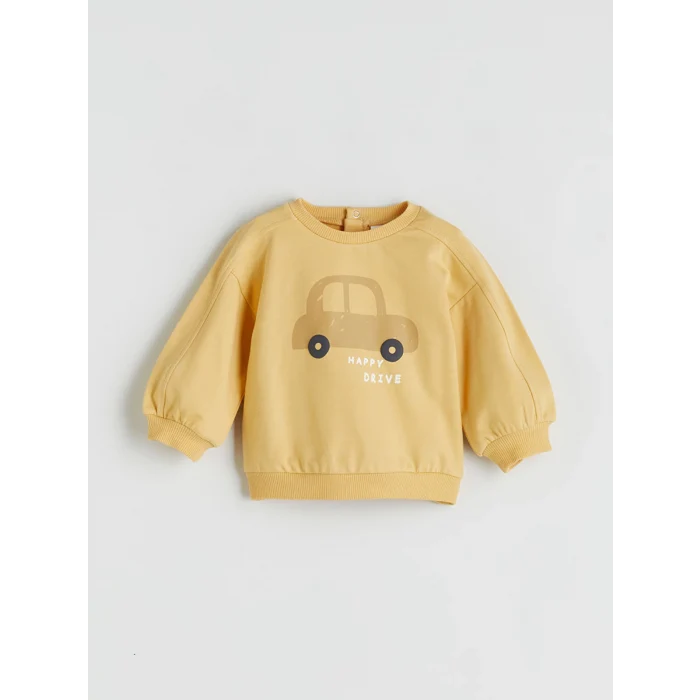 LCW baby Sari Baskılı Erkek Bebek Sweatshirt ve Eşofman Alt 2li